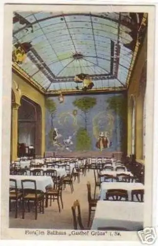 18932 Ak Flora im Ballhaus "Gasthof Grüna" in Sa.um1920