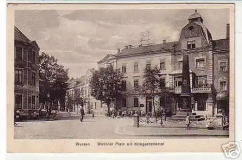 17129 Ak Wurzen Wettiner Platz mit Kriegerdenkmal 1928