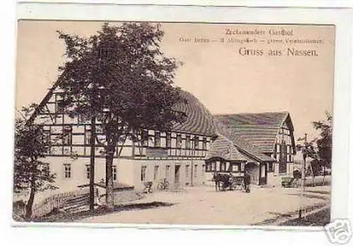 schöne Ak Gruss aus Nassen Zschommlers Gasthof 1918