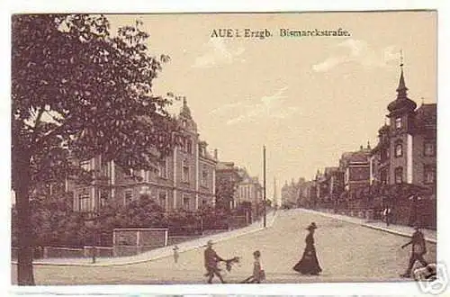 00861 Ak Aue im Ergebirge Bismarckstraße um 1910