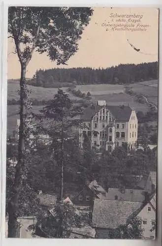 71232 Ak Schwarzenberg Obererzgebirgische Frauen- u. Haushaltungsschule 1915