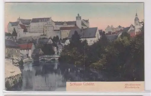 30107 handkolorierte Ak Schloß Colditz in Sachsen 1909