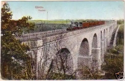 21641 Ak Görlitz Viadukt mit Dampflok 1918