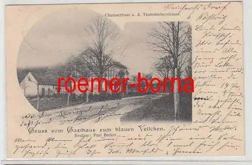 80599 Ak Gruß vom Gasthaus zum blauen Veilchen Köstritz 1903