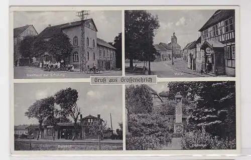 44778 Mehrbild AK Großenehrich (Thür.) Gasthaus zur Erholung, Markt, Bahnhof