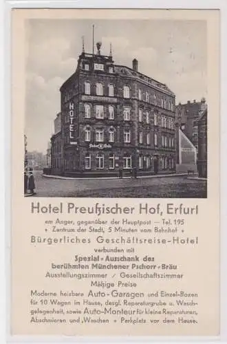 84059 Ak Erfurt Hotel Preußischer Hof am Anger 1929