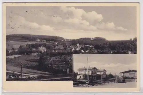 95311 Mehrbild Ak Nöbdenitz Totalansicht und Bahnhof 1937