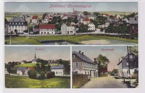 94732 Mehrbild Ak Mohlsdorf Herrmannsgrün Hauptstraße usw. um 1920