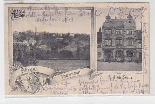 09315 Mehrbild Ak Bürgel Thüringen Hotel zur Sonne 1909