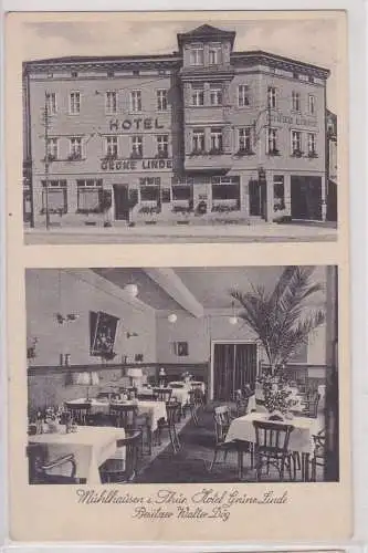 90743 Ak Mühlhausen in Thüringen Hotel grüne Linde um 1930