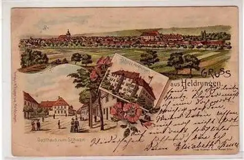 42158 Ak Lithografie Gruss aus Heldrungen Gasthaus 1900