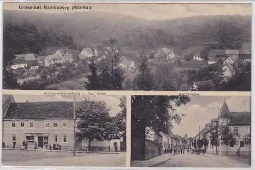 92067 AK Gruss aus Rastenberg (Mühltal) - Colonialwarenhandlung, Herrenstr. 1914