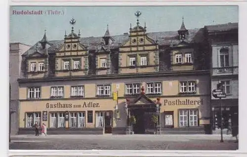 81703 Ak Rudolstadt in Thüringen Gasthaus zum Adler, Posthalterei um 1920