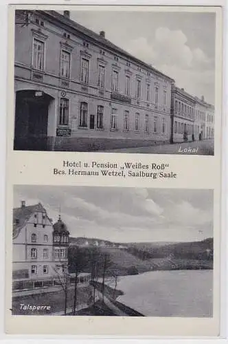 90200 AK Hotel & Pension 'Weißes Roß', Bes. H. Wetzel, Saalburg/ Saale 1944