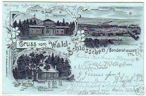 08690 Mondscheinkarte Gruss aus Sondershausen 1899