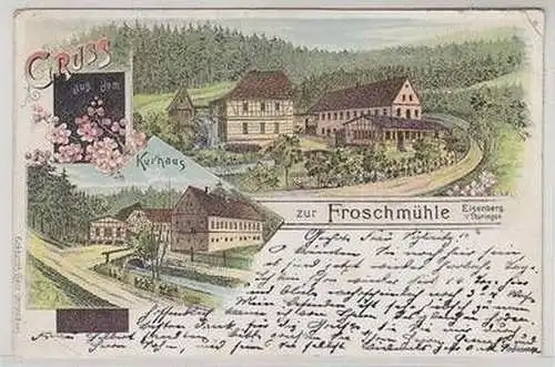 56059 Ak Lithographie Gruß aus Froschmühle bei Eisenberg in Thür. 1900