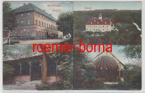 80050 Mehrbild Ak Ehrenhain Gasthof, Schloß, Konzertgarten 1913