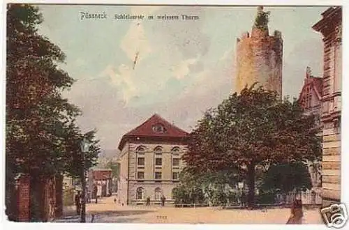 23643 Ak Pössneck Schleizerstr. m. weißem Turm 1911