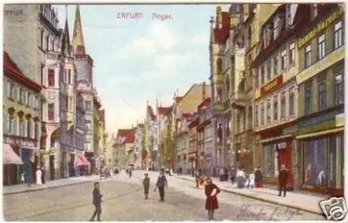 28247 Feldpost Ak Erfurt Anger mit Geschäften 1915