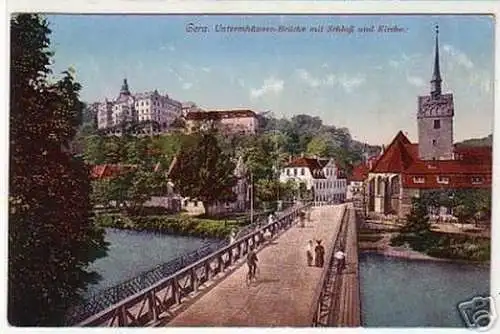 17311 Feldpost Ak Gera Untermhäuser Brücke 1912