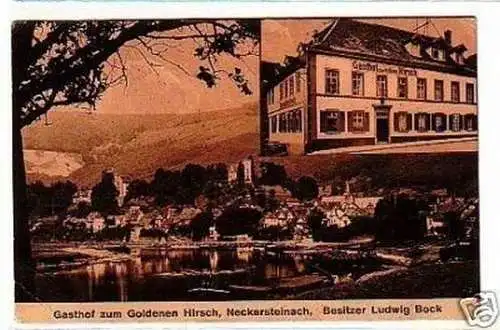 25080 Ak Neckarsteinach Gasthof zum goldenen Hirsch1932