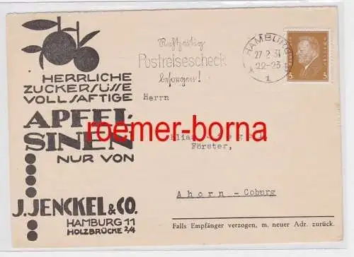 85933 Reklame Postkarte Fa. J. Jenkel Hamburg Apfelsinen 1931