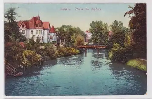 99036 Ak Cottbus Partie am Schloss 1913