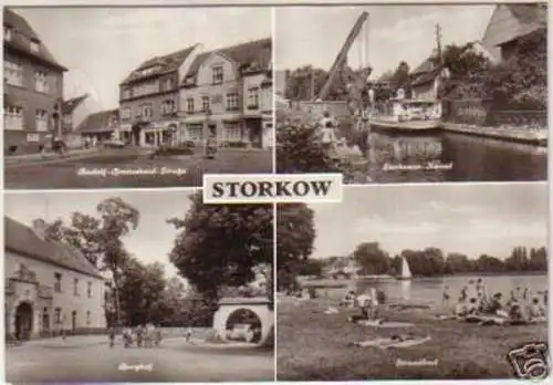 11909 Mehrbild Ak Storkow Strandbad usw. 1977