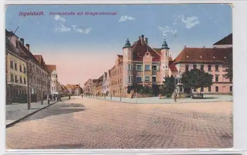 88607 Feldpost AK Ingolstadt - Harderstraße mit Kriegerdenkmal 1915