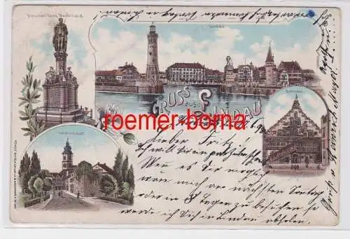 84358 Ak Lithografie Gruss aus Lindau 1898