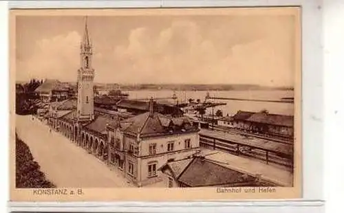 19083 Ak Konstant a.B. Bahnhof und Hafen 1926