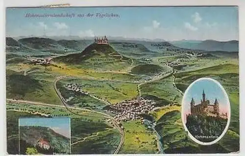 44241 Ak Hohenzollernlandschaft aus der Vogelschau 1914