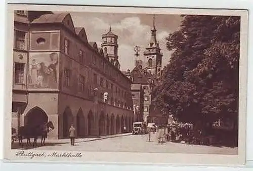 44929 Ak Stuttgart Markthalle um 1930