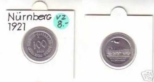 1 Mark Münze Notgeld Eisenbahn Nürnberg Fürth 1921