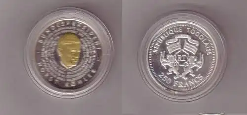 250 Francs Silber Münze Togo Bundespräsident Horst Köhler 2004 (114244)