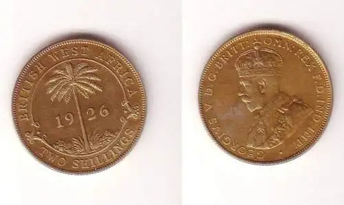 2 Shillings Messing Münze British West Africa 1926