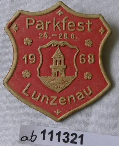 seltenes DDR Papp Abzeichen Parkfest Lunzenau 1968 (111321)