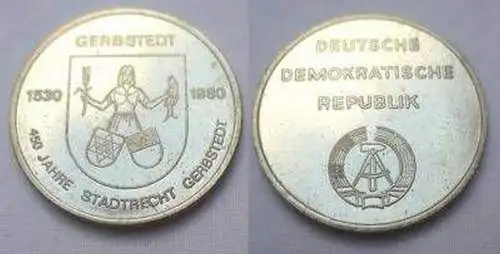 DDR Medaille 450 Jahre Stadtrecht Gerbstedt 1530-1980