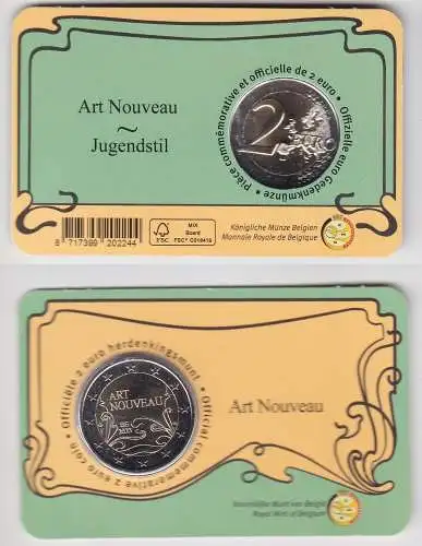 2 EURO Coincard 2023 Belgien Art Nouveau Jugendstil Stgl. (167575)