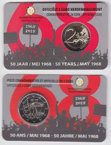 2 EURO Coincard 2018 Belgien Studentenrevolte 1968 Stempelglanz (166970)