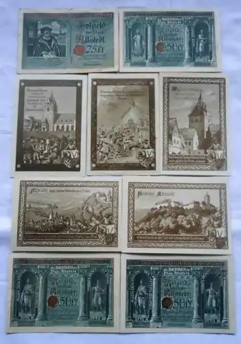 9 Banknoten Notgeld Stadt Allstedt 1921