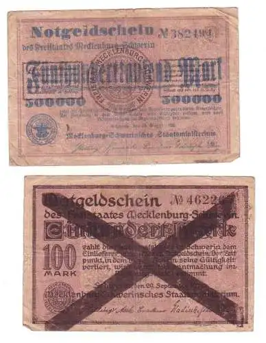 Banknote Inflation 50000 Mark Freistaat Mecklenburg Schwerin 1923 (110298)