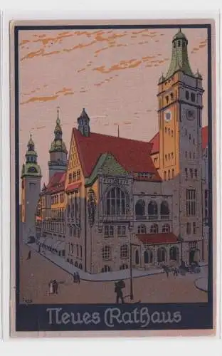 905817 AK Chemnitz - Neues Rathaus, Straßenansicht 1920