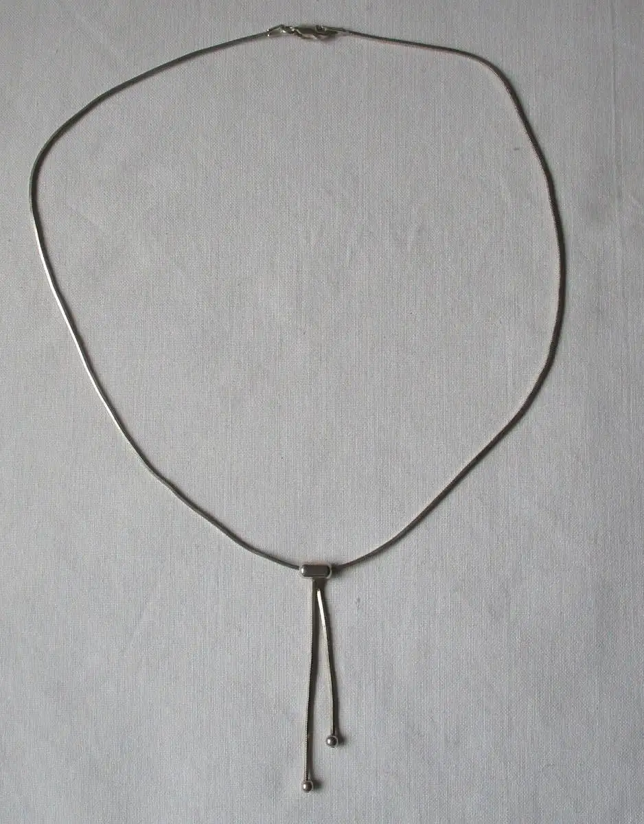 schlichte Damen Halskette 925er Silber mit Anhänger 2 Ketten mit Kugel (161974) 0