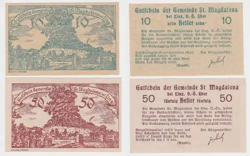 10 und 50 Heller Banknote St. Magdalena bei Linz (145270)