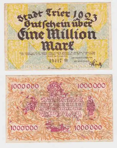 1 Million Mark Banknote Inflation Notgeld Stadtgemeinde Trier 11.8.1923 (110904)