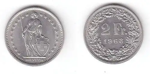 2 Franken Nickel Münze Schweiz 1968 B (111950)