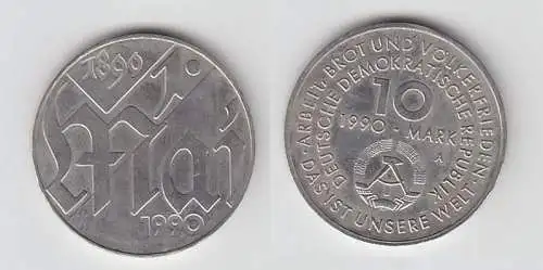 DDR Gedenk Münze 10 Mark 100 Jahre 1.Mai Feiertag 1990 (114110)