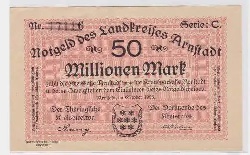 50 Millionen Mark Banknote Landkreis Arnstadt Oktober 1923 (122434)