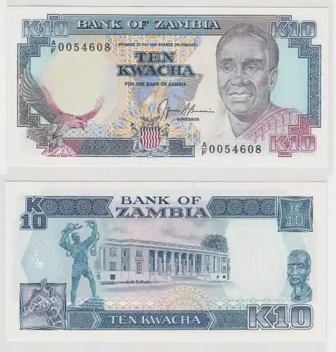 10 Kwacha Banknote Zambia Sambia Pick 31 b kassenfrisch (152307)